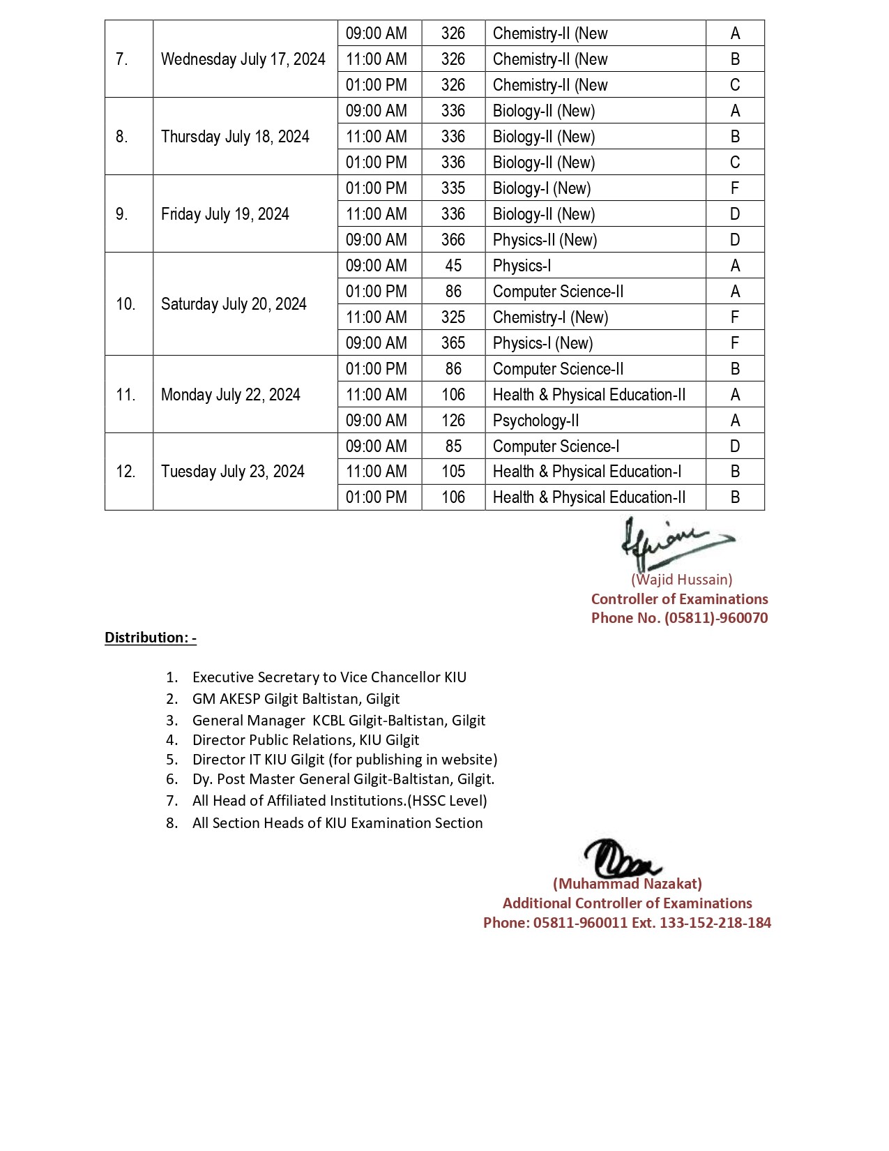 HSSC Practical Date sheet First Annual 2024 Page 2